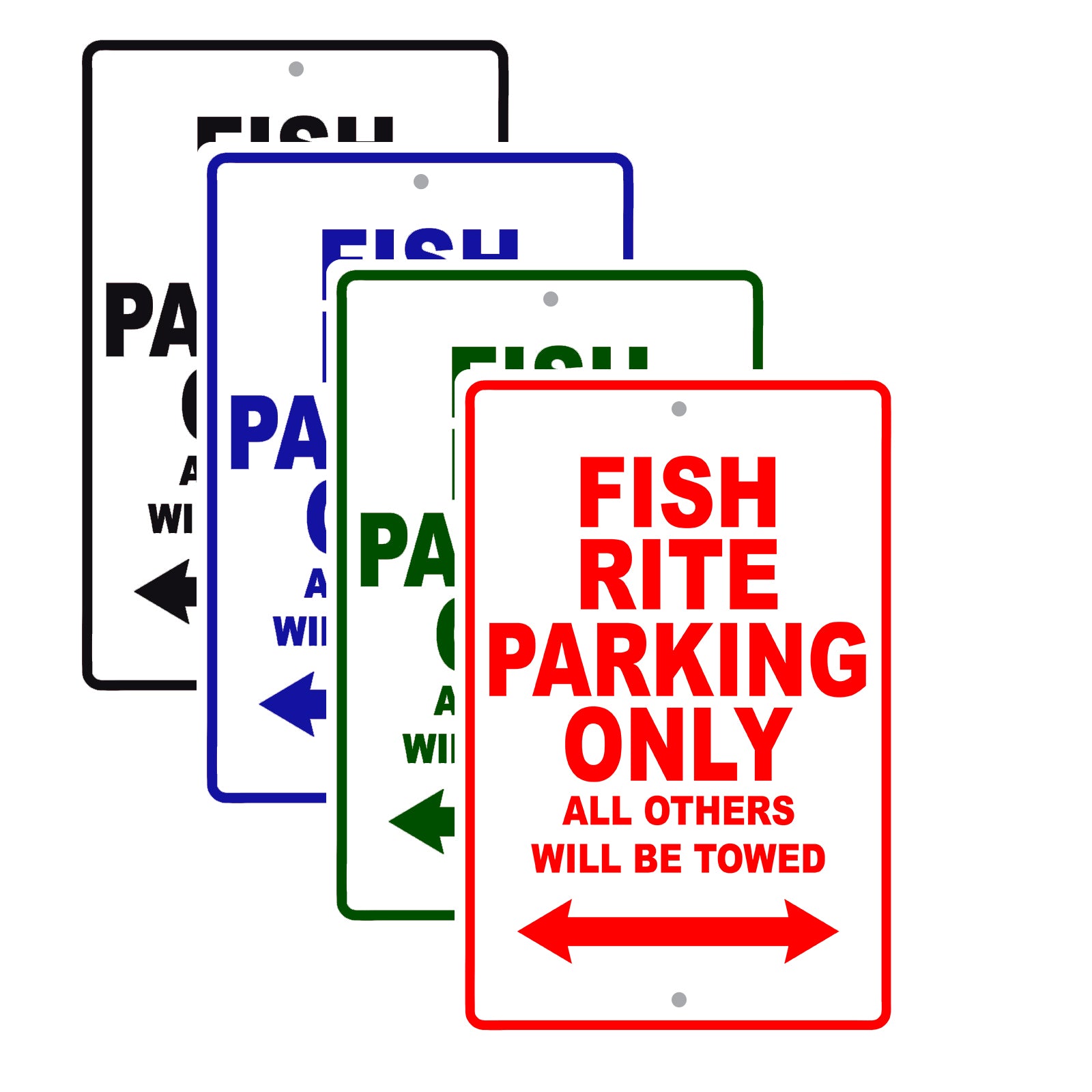 Fish Rite Parking Only All Others Will Be Towed Sea Ocean Beach Lake Boat Aluminum Metal Sign Plate