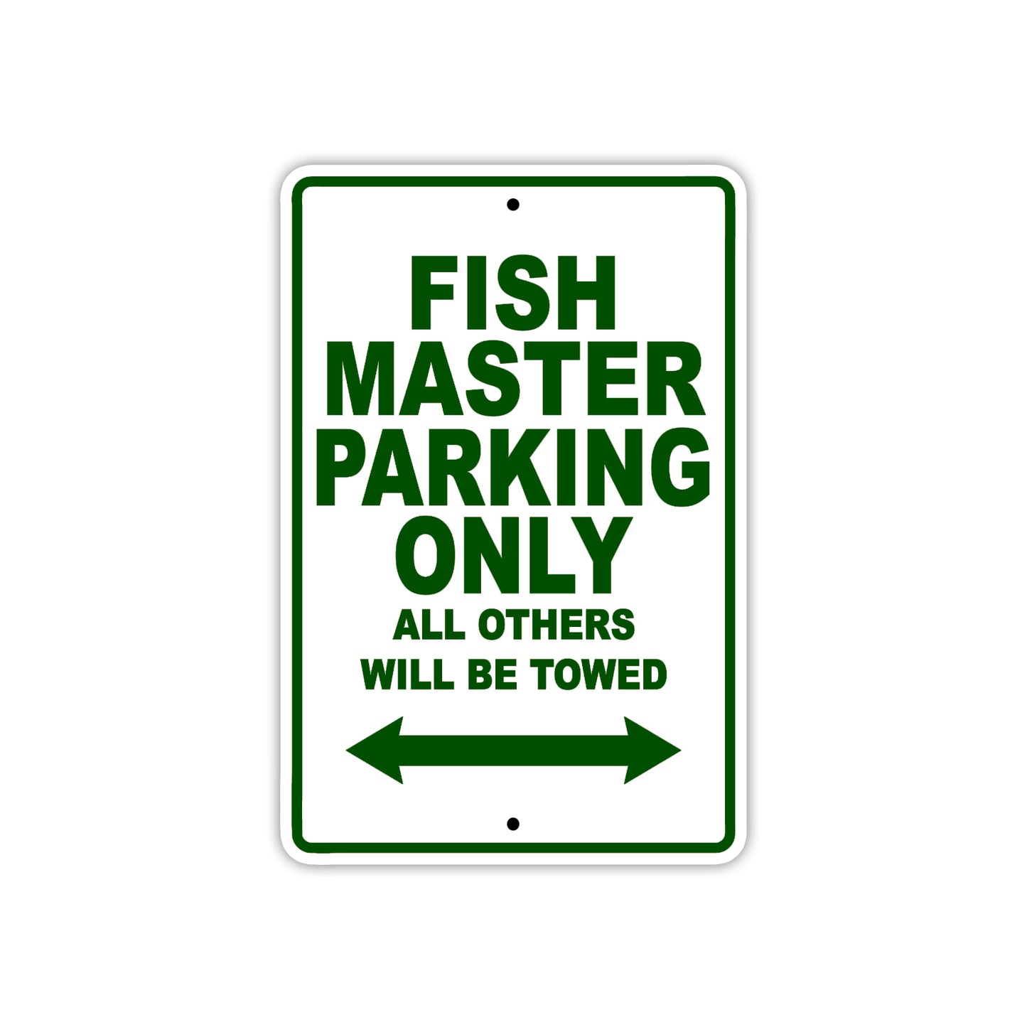 Fish Master Parking Only All Others Will Be Towed Sea Ocean Beach Lake Boat Aluminum Metal Sign Plate
