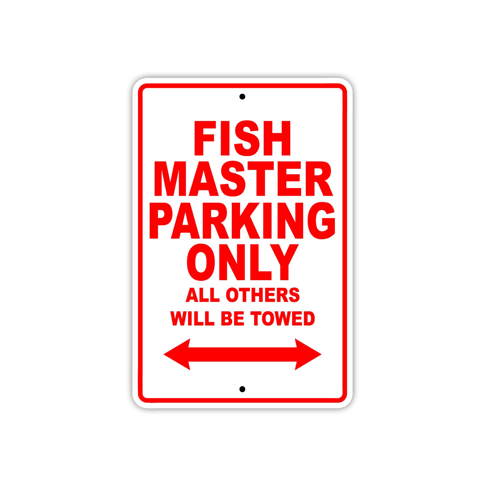 Fish Master Parking Only All Others Will Be Towed Sea Ocean Beach Lake Boat Aluminum Metal Sign Plate