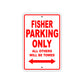 Fisher Parking Only All Others Will Be Towed Sea Ocean Beach Lake Boat Aluminum Metal Sign Plate