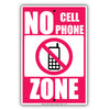 No Cell Phone Zone Prohibition Restriction Policy Warning Surveillance Caution Notice Aluminum Sign