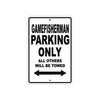 Gamefisherman Parking Only All Others Will Be Towed Sea Ocean Beach Lake Boat Aluminum Metal Sign Plate