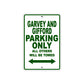 Garvey And Gifford Parking Only All Others Will Be Towed Sea Ocean Beach Lake Boat Aluminum Metal Sign Plate