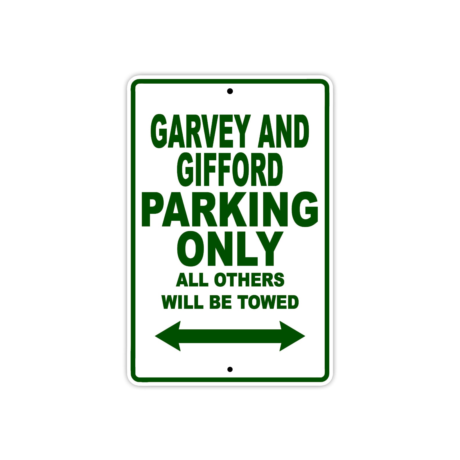 Garvey And Gifford Parking Only All Others Will Be Towed Sea Ocean Beach Lake Boat Aluminum Metal Sign Plate
