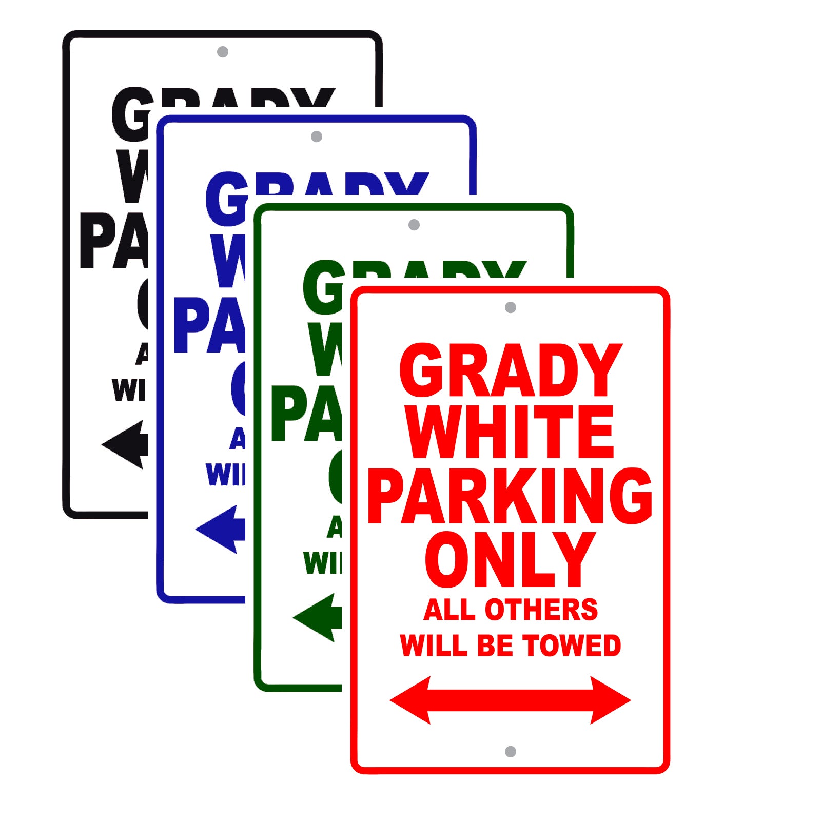 Grady White Parking Only All Others Will Be Towed Sea Ocean Beach Lake Boat Aluminum Metal Sign Plate