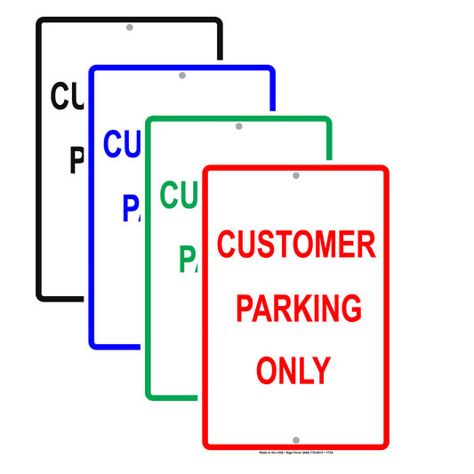 Customer Parking Only Reserved Spot Retail Office Not Allowed Warning Notice Aluminum Metal Sign Plate