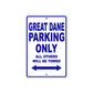 Great Dane Parking Only All Others Will Be Towed Sea Ocean Beach Lake Boat Aluminum Metal Sign Plate