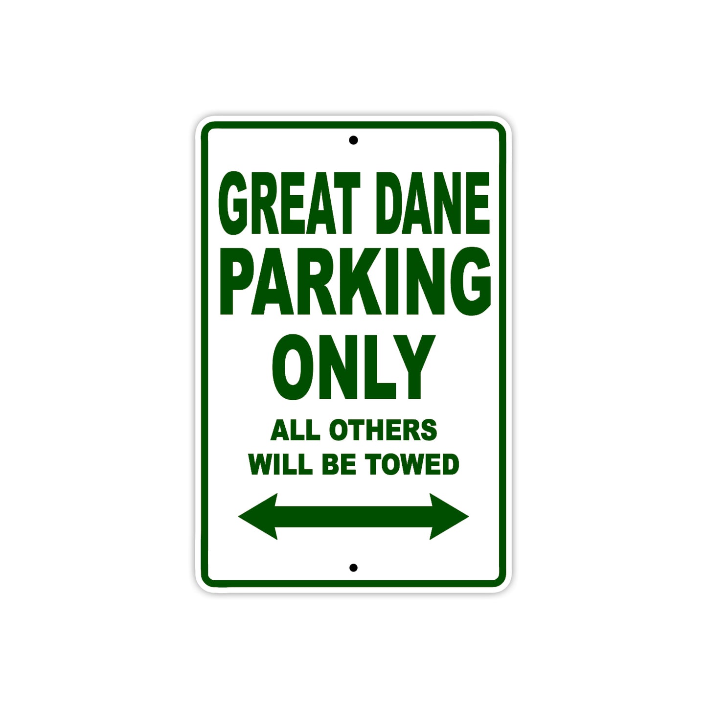 Great Dane Parking Only All Others Will Be Towed Sea Ocean Beach Lake Boat Aluminum Metal Sign Plate