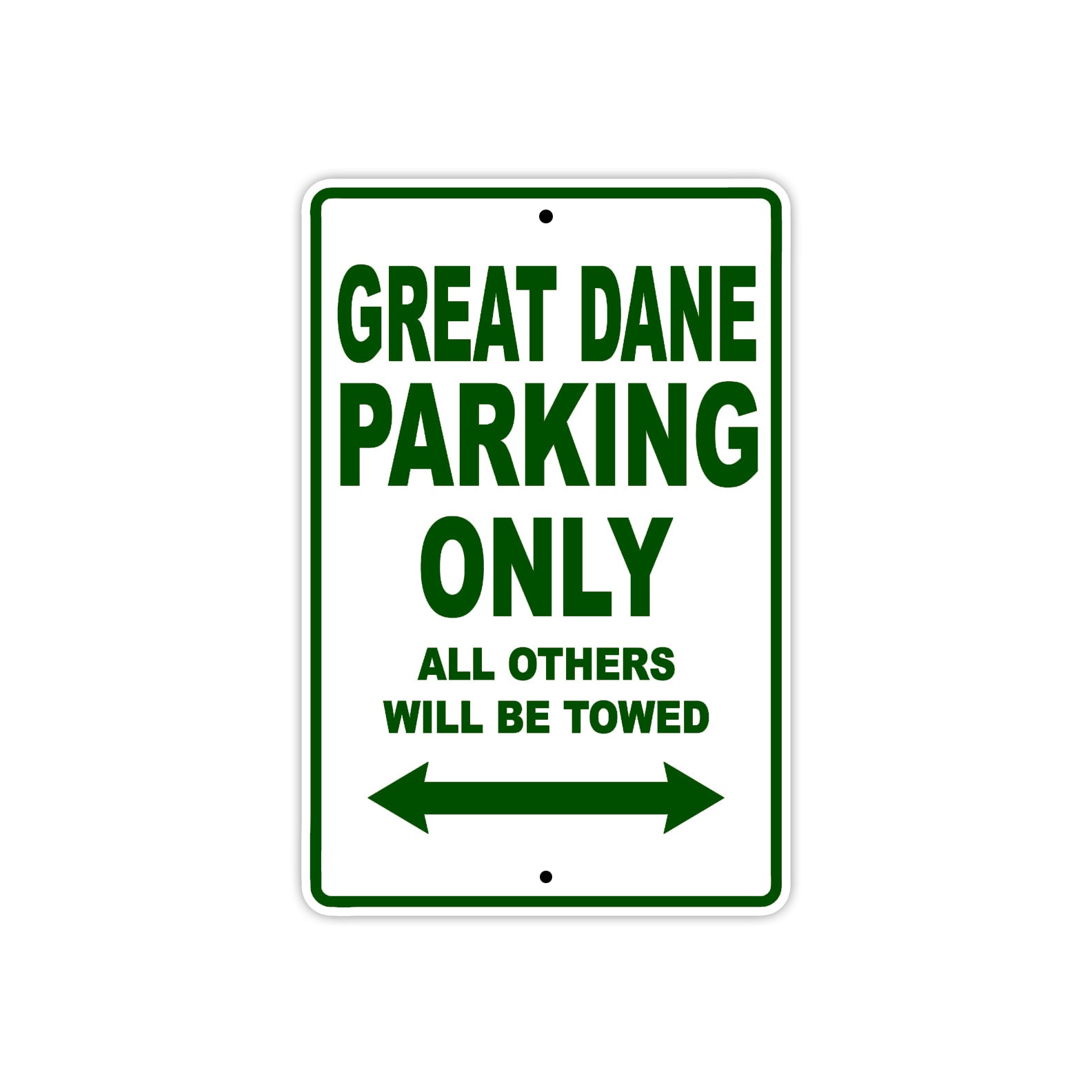 Great Dane Parking Only All Others Will Be Towed Sea Ocean Beach Lake Boat Aluminum Metal Sign Plate