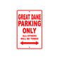 Great Dane Parking Only All Others Will Be Towed Sea Ocean Beach Lake Boat Aluminum Metal Sign Plate