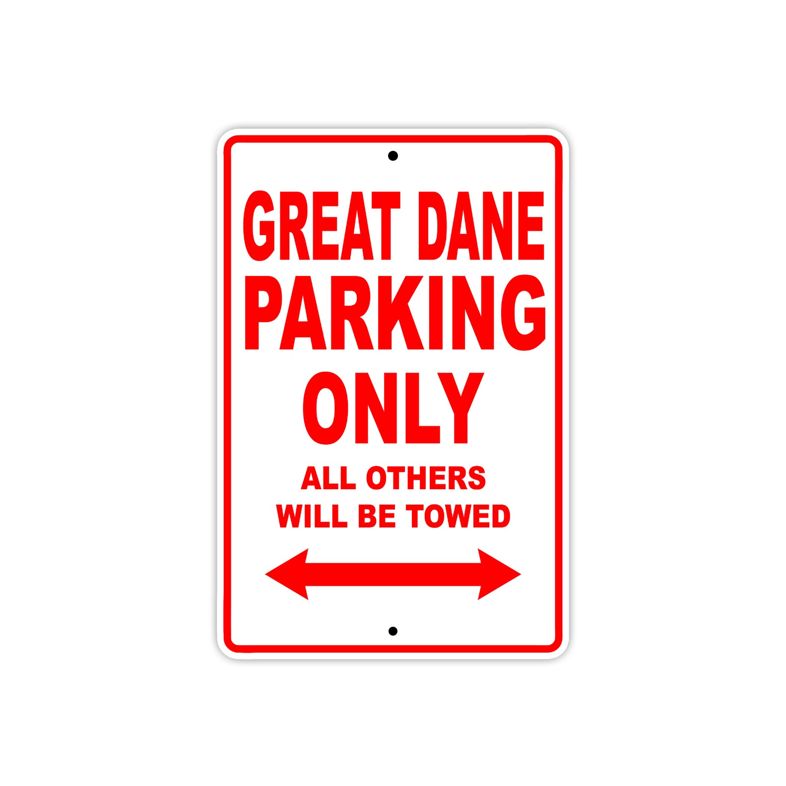 Great Dane Parking Only All Others Will Be Towed Sea Ocean Beach Lake Boat Aluminum Metal Sign Plate