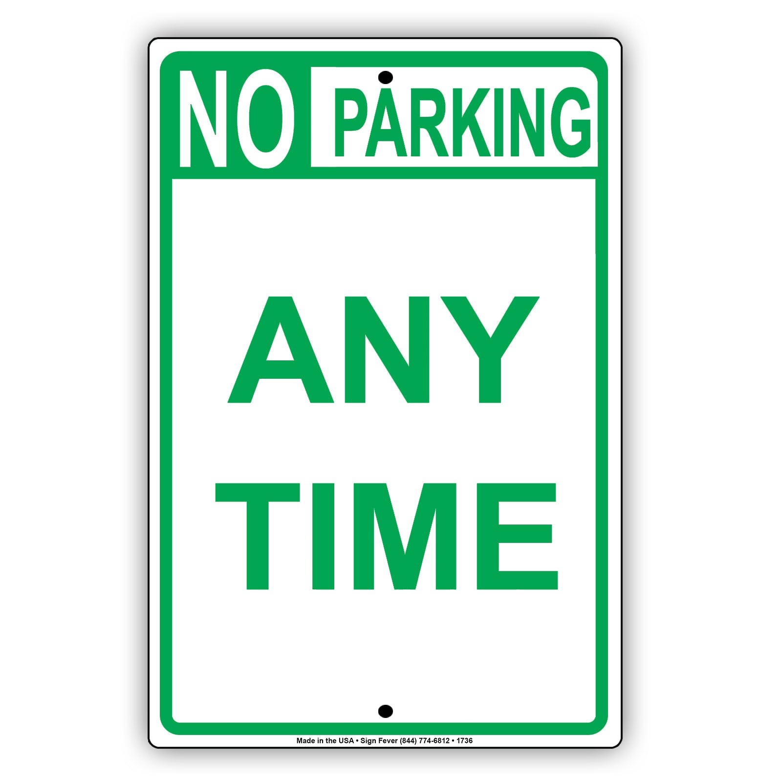 No Parking Any Time Reserved Spot Funny Warning Restriction Notice Aluminum Metal Sign Plate
