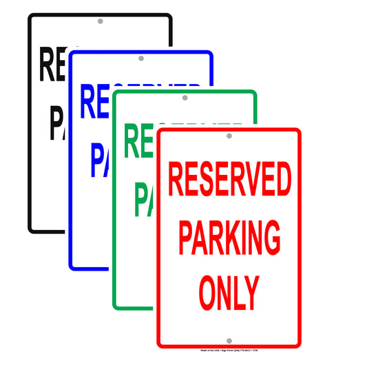 Reserved Parking Only Spot Retail Office Residential Cafe Restaurant Street Home Notice Aluminum Metal Sign Plate