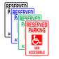 Reserved Parking Van Accessible Ada Handicapped Others Not Allowed Notice Aluminum Metal Sign Plate