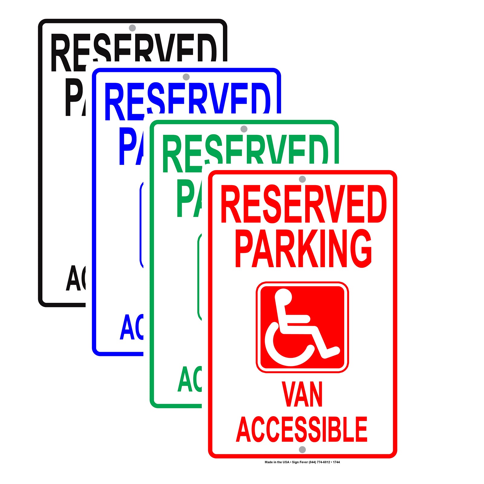 Reserved Parking Van Accessible Ada Handicapped Others Not Allowed Notice Aluminum Metal Sign Plate