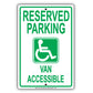 Reserved Parking Van Accessible Ada Handicapped Others Not Allowed Notice Aluminum Metal Sign Plate