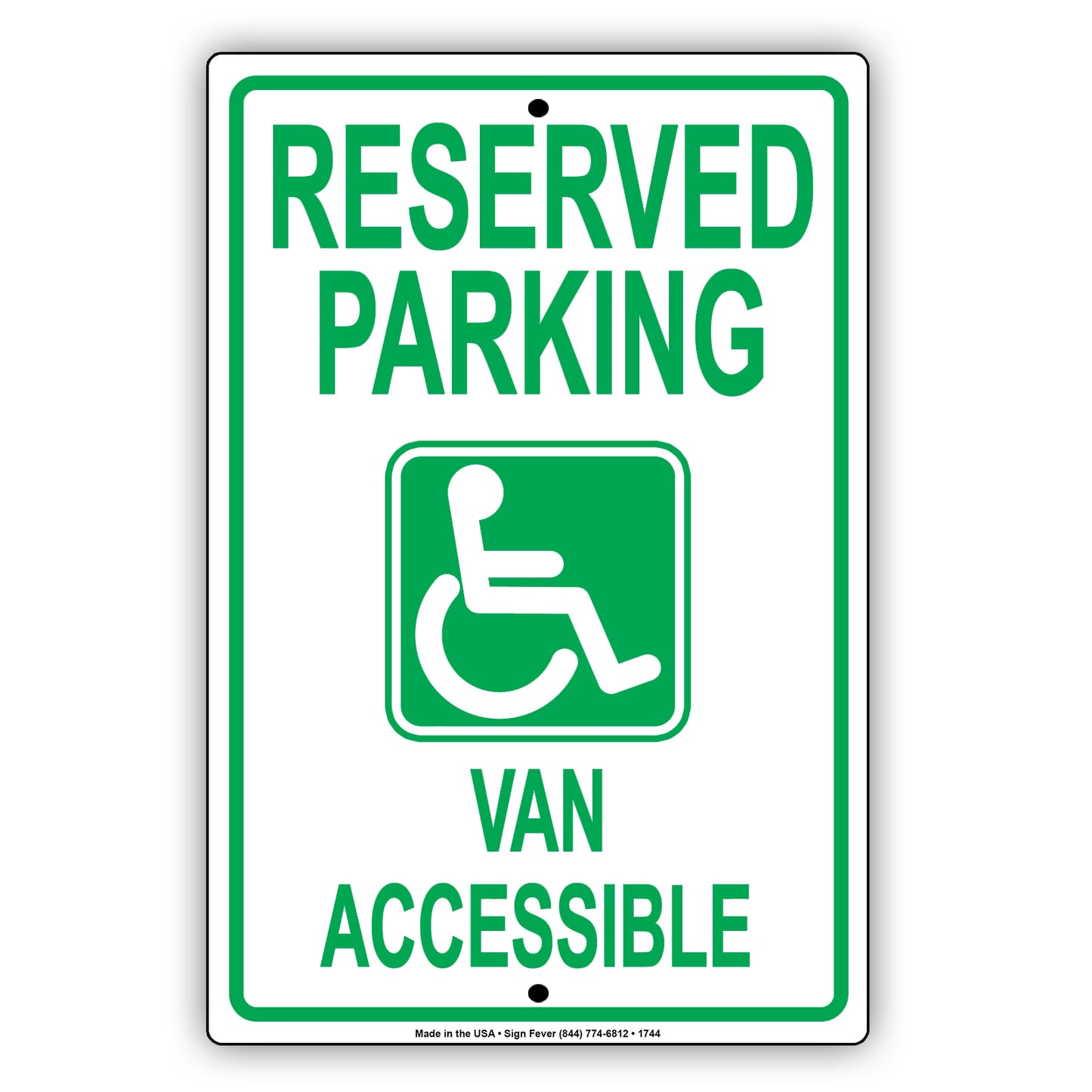 Reserved Parking Van Accessible Ada Handicapped Others Not Allowed Notice Aluminum Metal Sign Plate