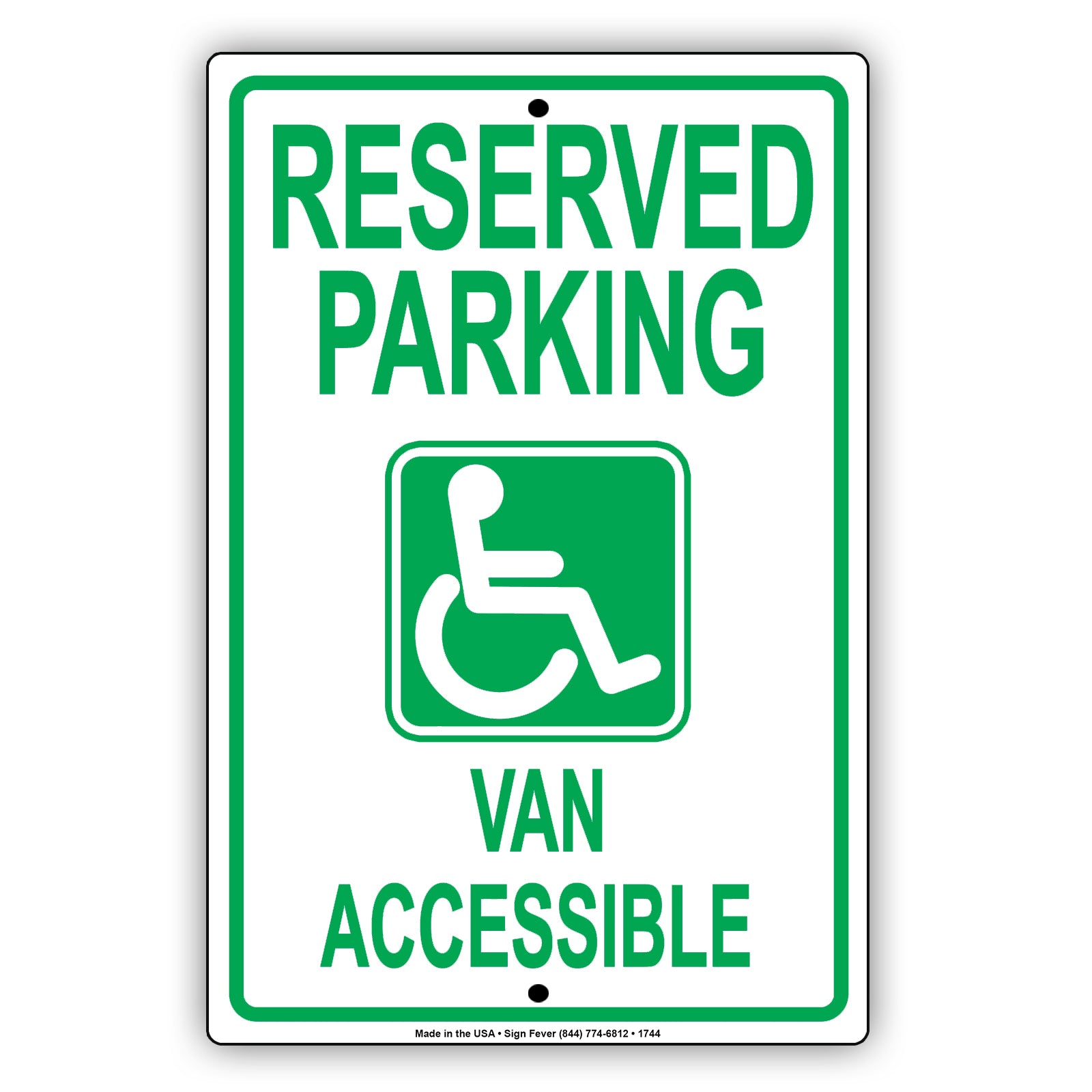 Reserved Parking Van Accessible Ada Handicapped Others Not Allowed Notice Aluminum Metal Sign Plate