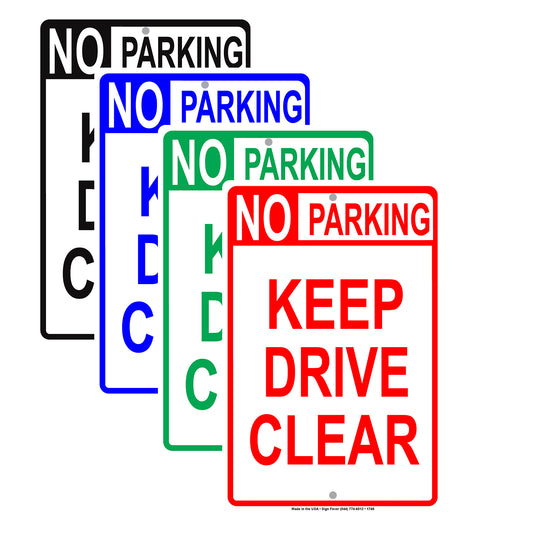 No Parking Keep Moving Drive Clear Private Road Surveillance Notice Warning Caution Aluminum Metal Sign Plate