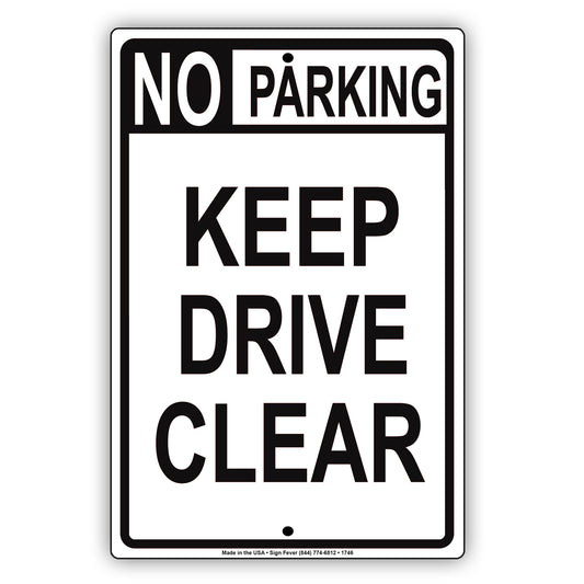 No Parking Keep Moving Drive Clear Private Road Surveillance Notice Warning Caution Aluminum Metal Sign Plate