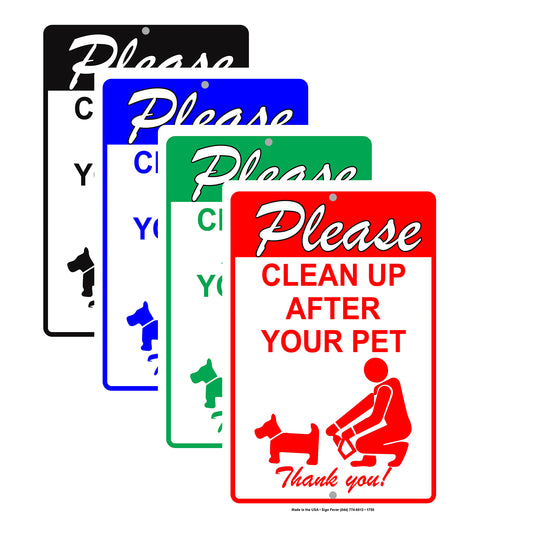 Please Clean Up After Your Pet Thank You Notice Warning Safety Germs Hand Wash Aluminum Metal Sign Plate