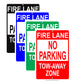 Fire Lane No Parking Tow Away Zone Restriction Keep Moving Don't Stop Warning Alert Notice Aluminum Metal Sign Plate