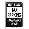 Fire Lane No Parking Tow Away Zone Restriction Keep Moving Don't Stop Warning Alert Notice Aluminum Metal Sign Plate