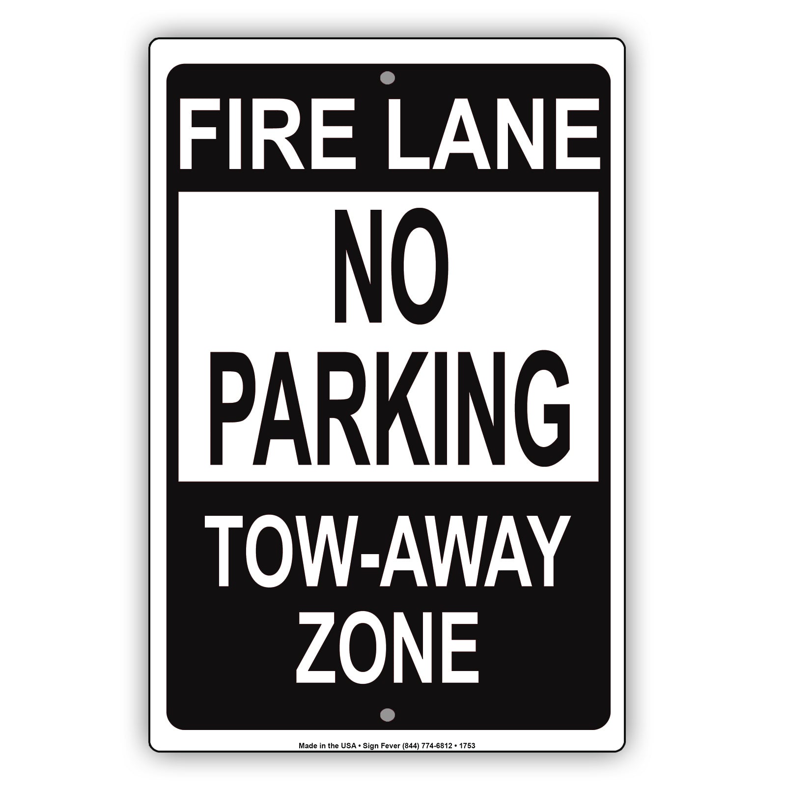 Fire Lane No Parking Tow Away Zone Restriction Keep Moving Don't Stop Warning Alert Notice Aluminum Metal Sign Plate