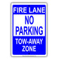 Fire Lane No Parking Tow Away Zone Restriction Keep Moving Don't Stop Warning Alert Notice Aluminum Metal Sign Plate