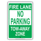 Fire Lane No Parking Tow Away Zone Restriction Keep Moving Don't Stop Warning Alert Notice Aluminum Metal Sign Plate