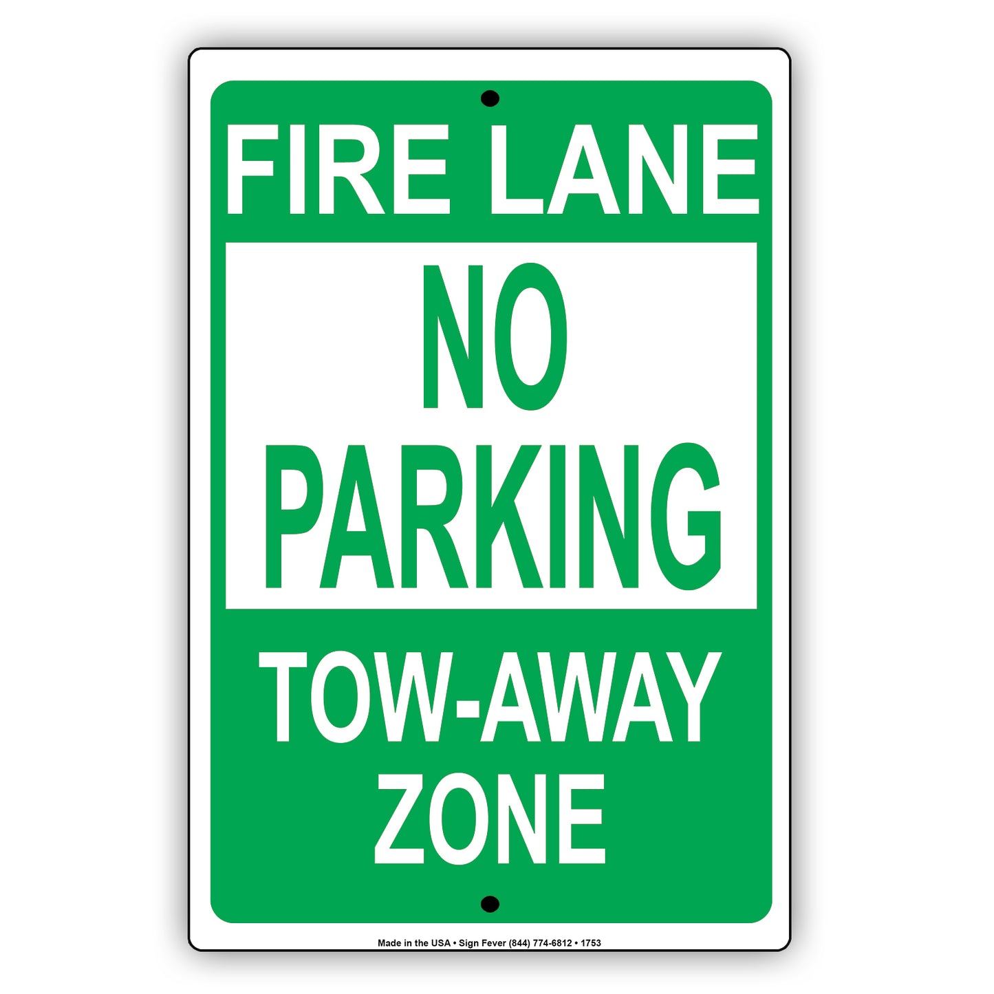 Fire Lane No Parking Tow Away Zone Restriction Keep Moving Don't Stop Warning Alert Notice Aluminum Metal Sign Plate