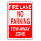 Fire Lane No Parking Tow Away Zone Restriction Keep Moving Don't Stop Warning Alert Notice Aluminum Metal Sign Plate