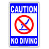 Caution No Diving Allowed Water Pool Rules Policy Swimming Safety Restriction Alert Notice Aluminum Metal Sign Plate
