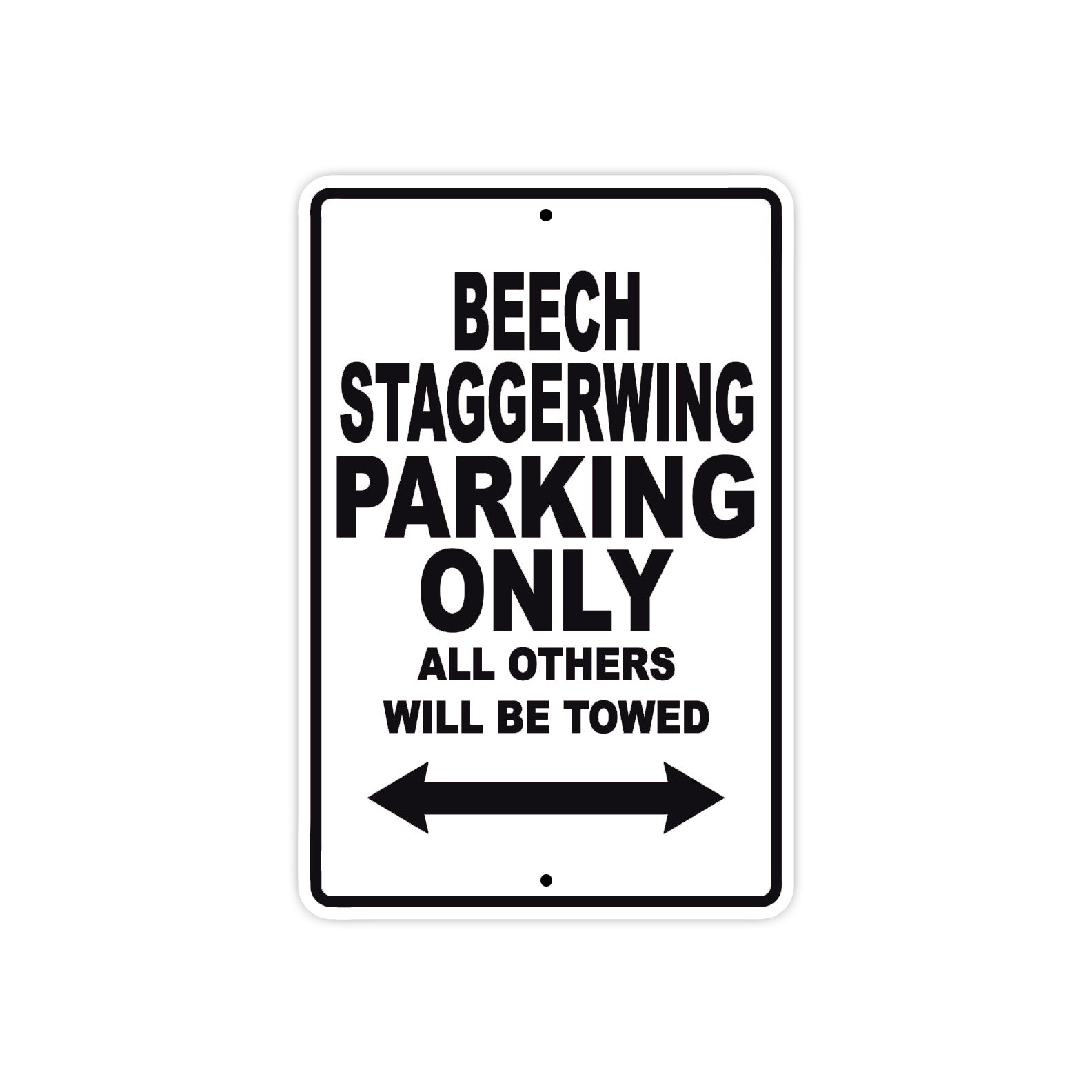 Beech Staggerwing Parking Only All Others Will Be Towed Sea Ocean Beach Lake Boat Aluminum Metal Sign Plate
