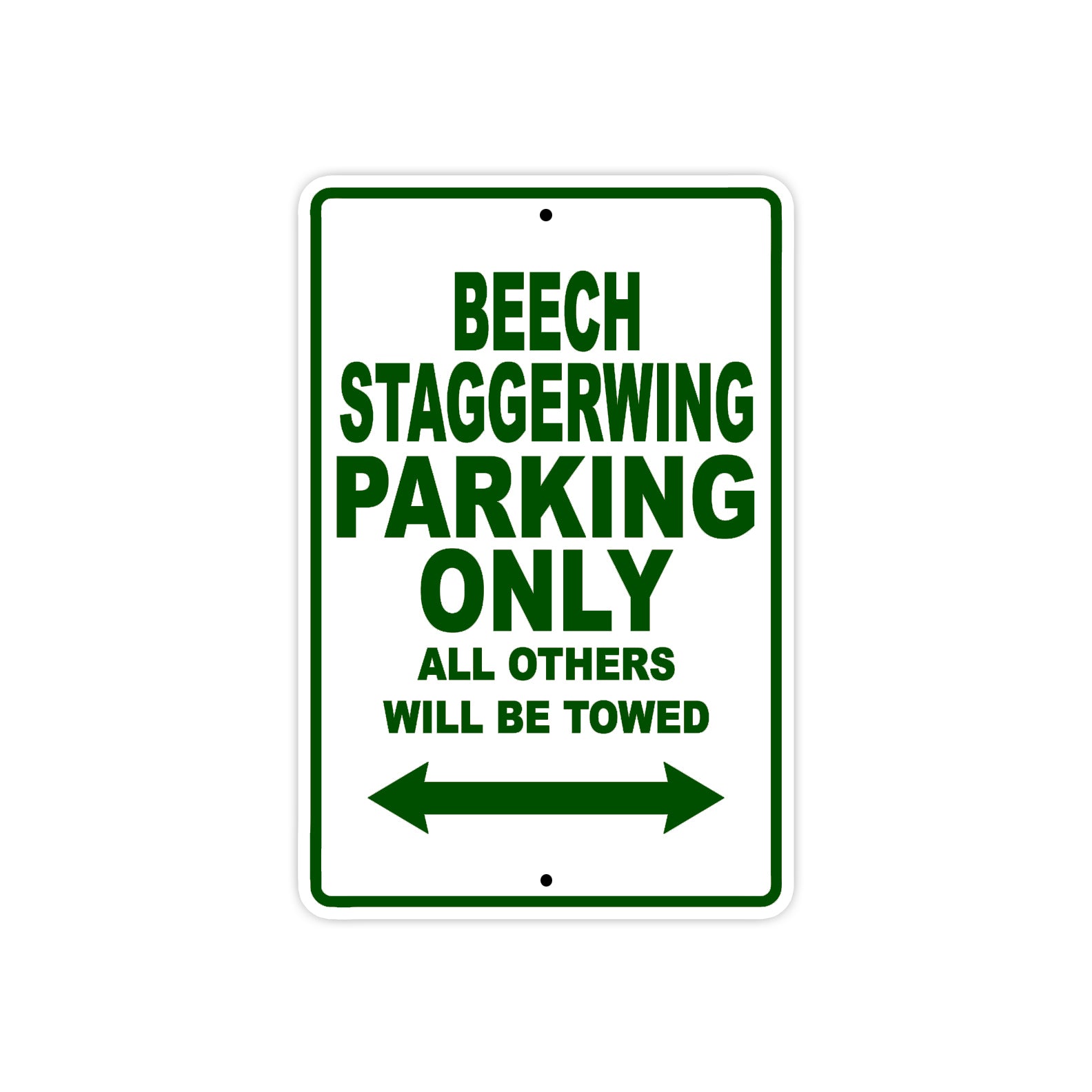 Beech Staggerwing Parking Only All Others Will Be Towed Sea Ocean Beach Lake Boat Aluminum Metal Sign Plate