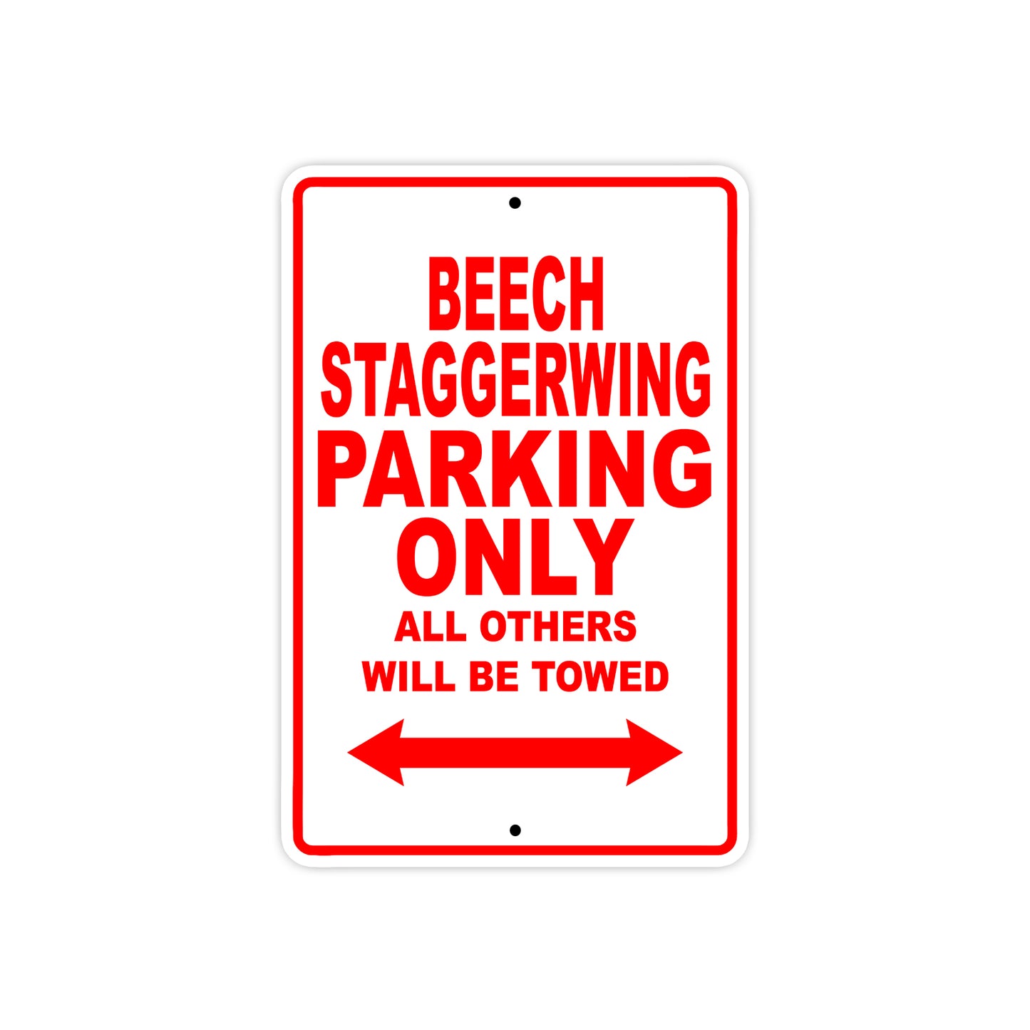 Beech Staggerwing Parking Only All Others Will Be Towed Sea Ocean Beach Lake Boat Aluminum Metal Sign Plate