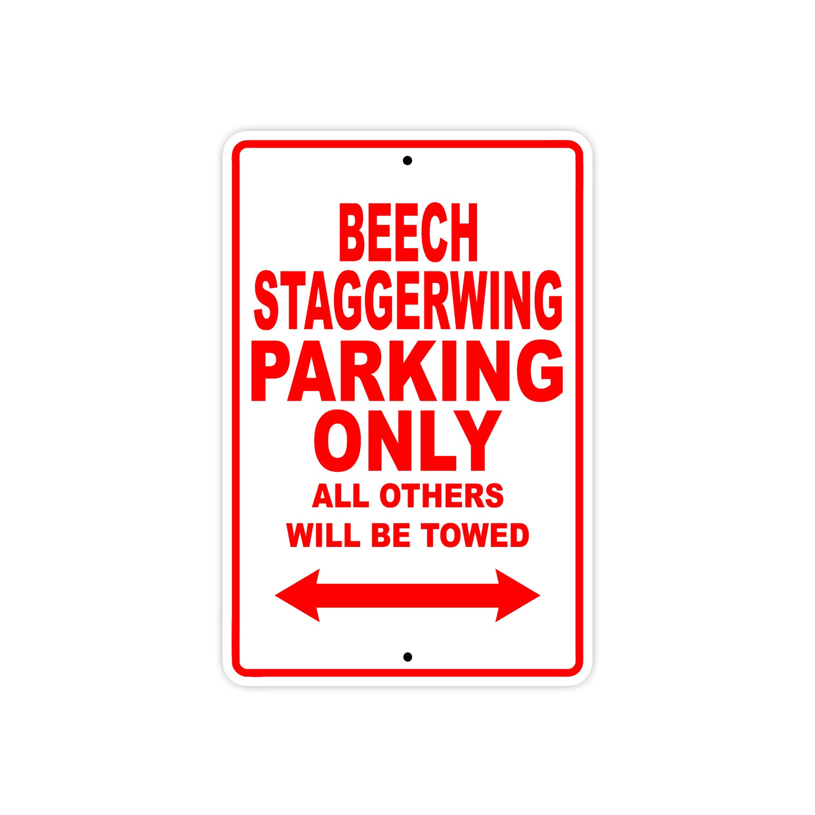 Beech Staggerwing Parking Only All Others Will Be Towed Sea Ocean Beach Lake Boat Aluminum Metal Sign Plate