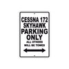 Cessna 172 Skyhawk Parking Only All Others Will Be Towed Sea Ocean Beach Lake Boat Aluminum Metal Sign Plate