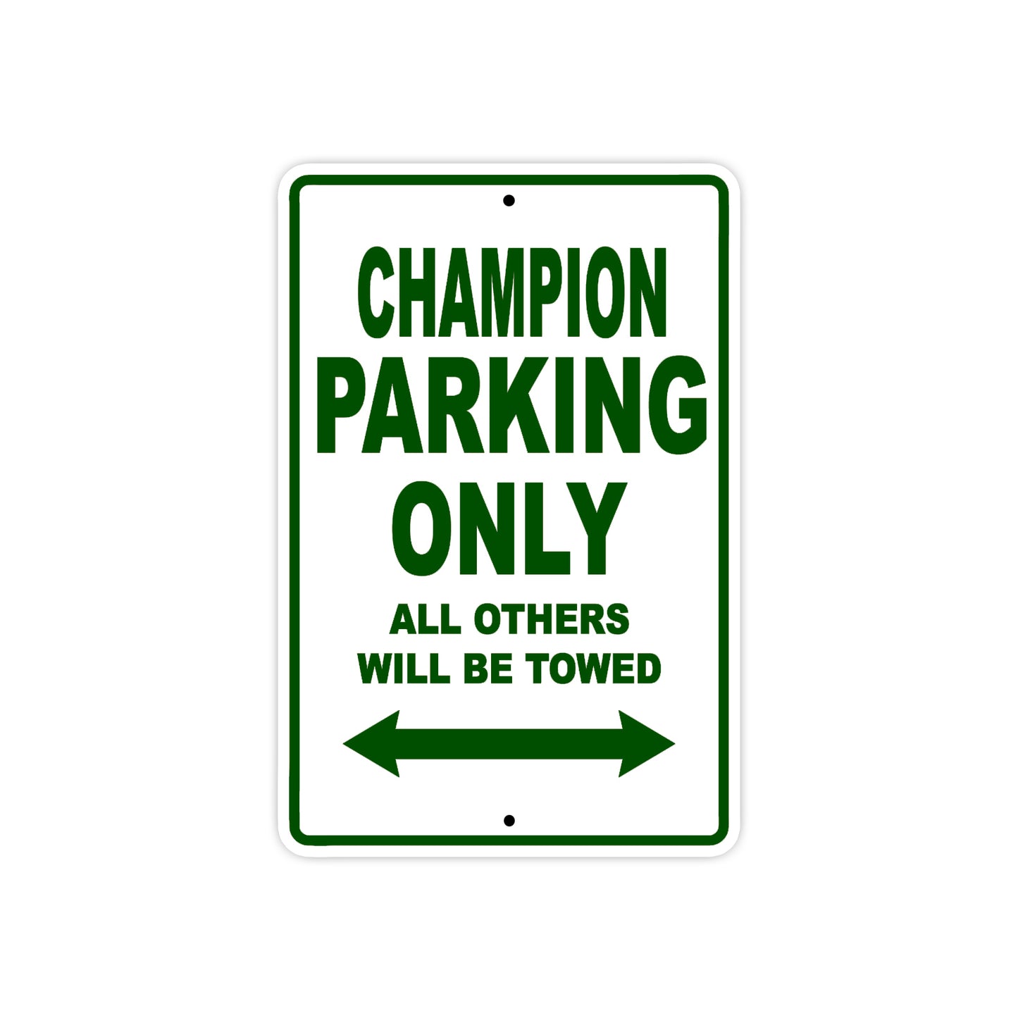 Champion Parking Only All Others Will Be Towed Sea Ocean Beach Lake Boat Aluminum Metal Sign Plate