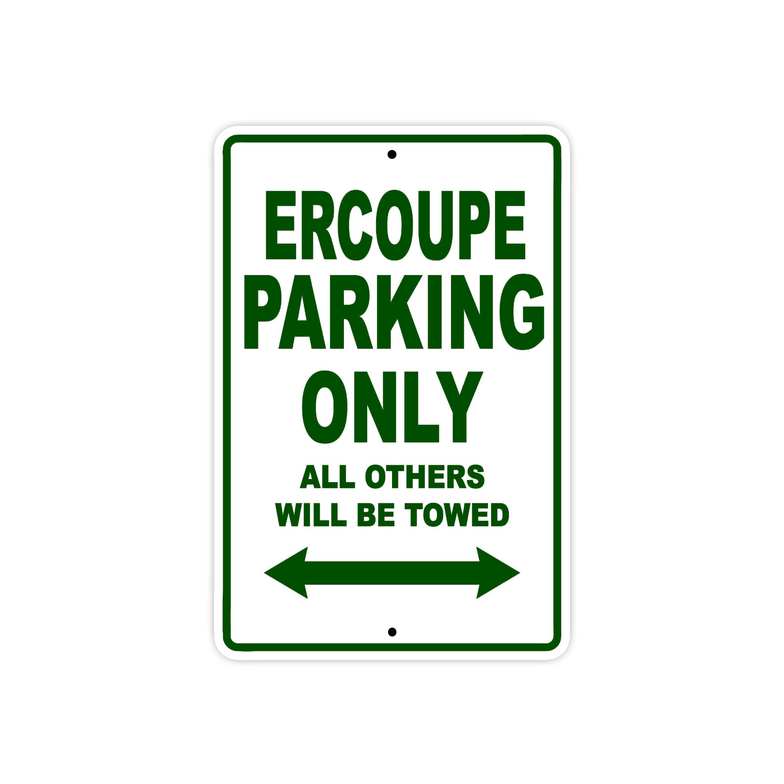 Ercoupe Parking Only All Others Will Be Towed Sea Ocean Beach Lake Boat Aluminum Metal Sign Plate