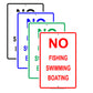 No Fishing Swimming Boating Outdoor Restriction Surveillance Private Property Notice Aluminum Metal Sign Plate