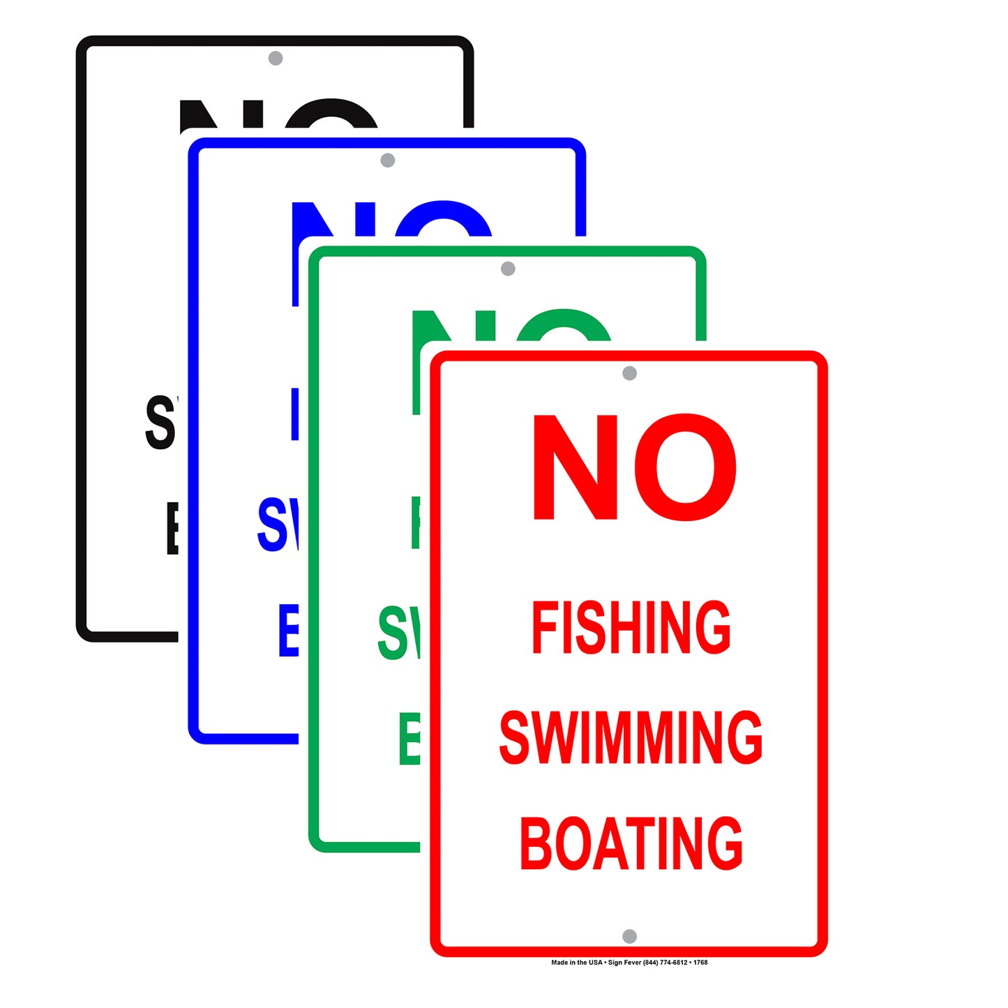No Fishing Swimming Boating Outdoor Restriction Surveillance Private Property Notice Aluminum Metal Sign Plate