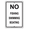 No Fishing Swimming Boating Outdoor Restriction Surveillance Private Property Notice Aluminum Metal Sign Plate