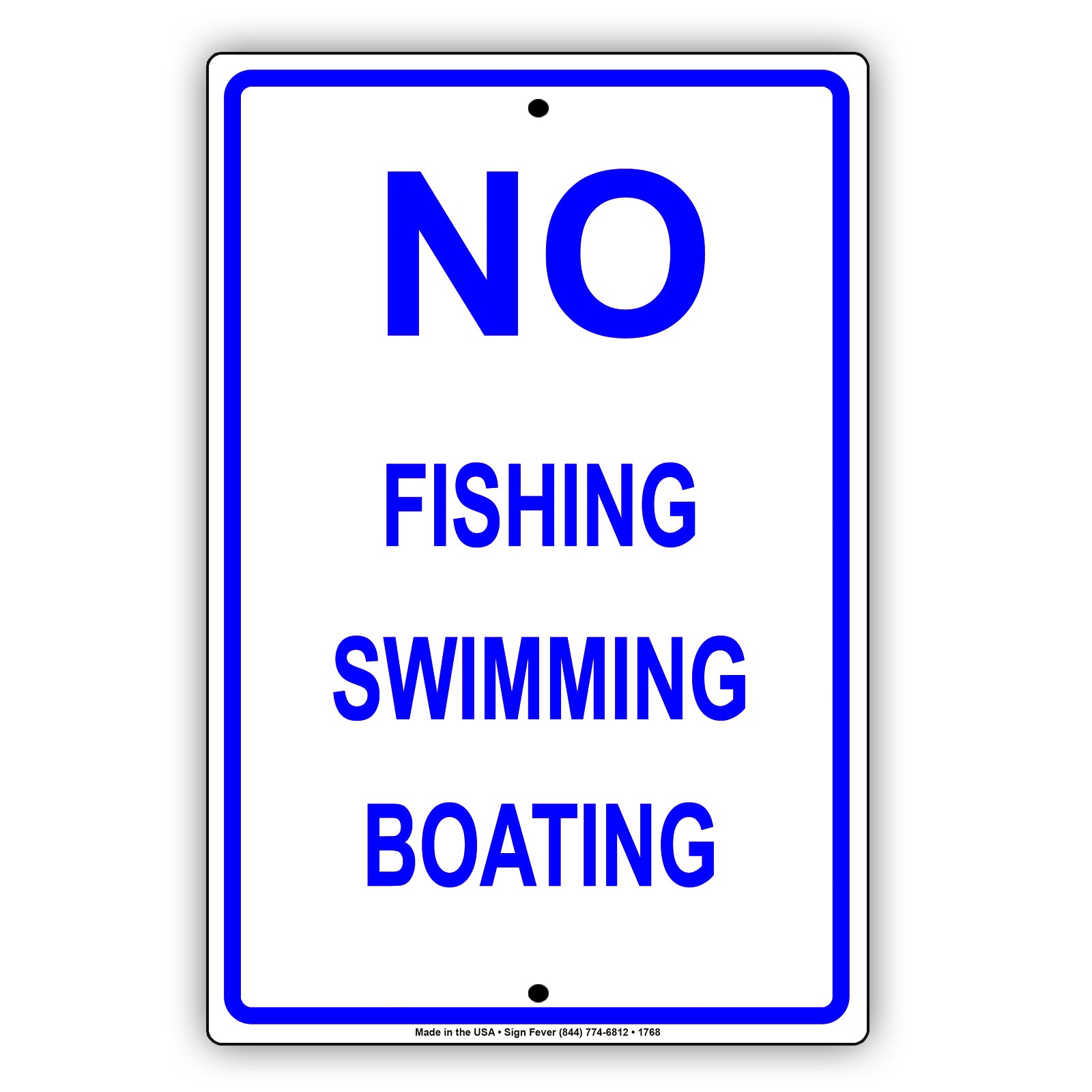 No Fishing Swimming Boating Outdoor Restriction Surveillance Private Property Notice Aluminum Metal Sign Plate