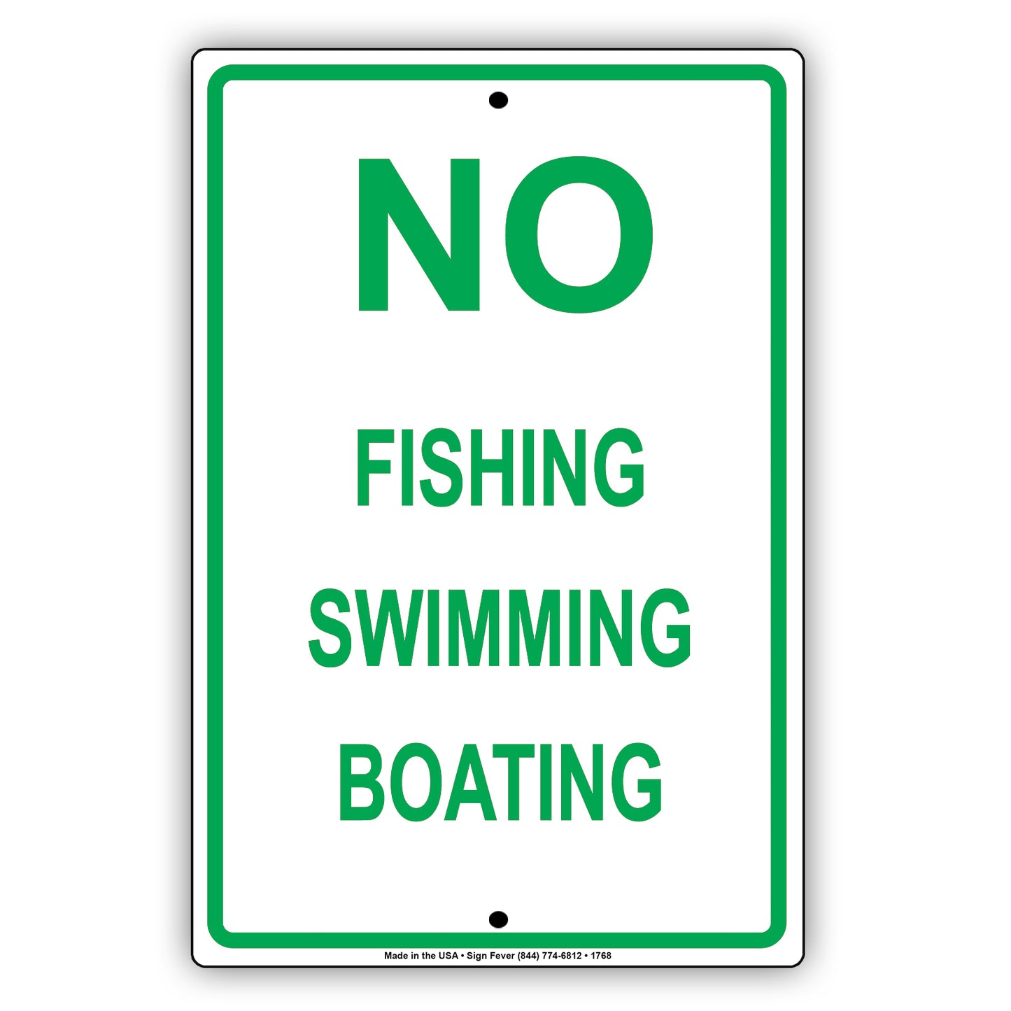 No Fishing Swimming Boating Outdoor Restriction Surveillance Private Property Notice Aluminum Metal Sign Plate