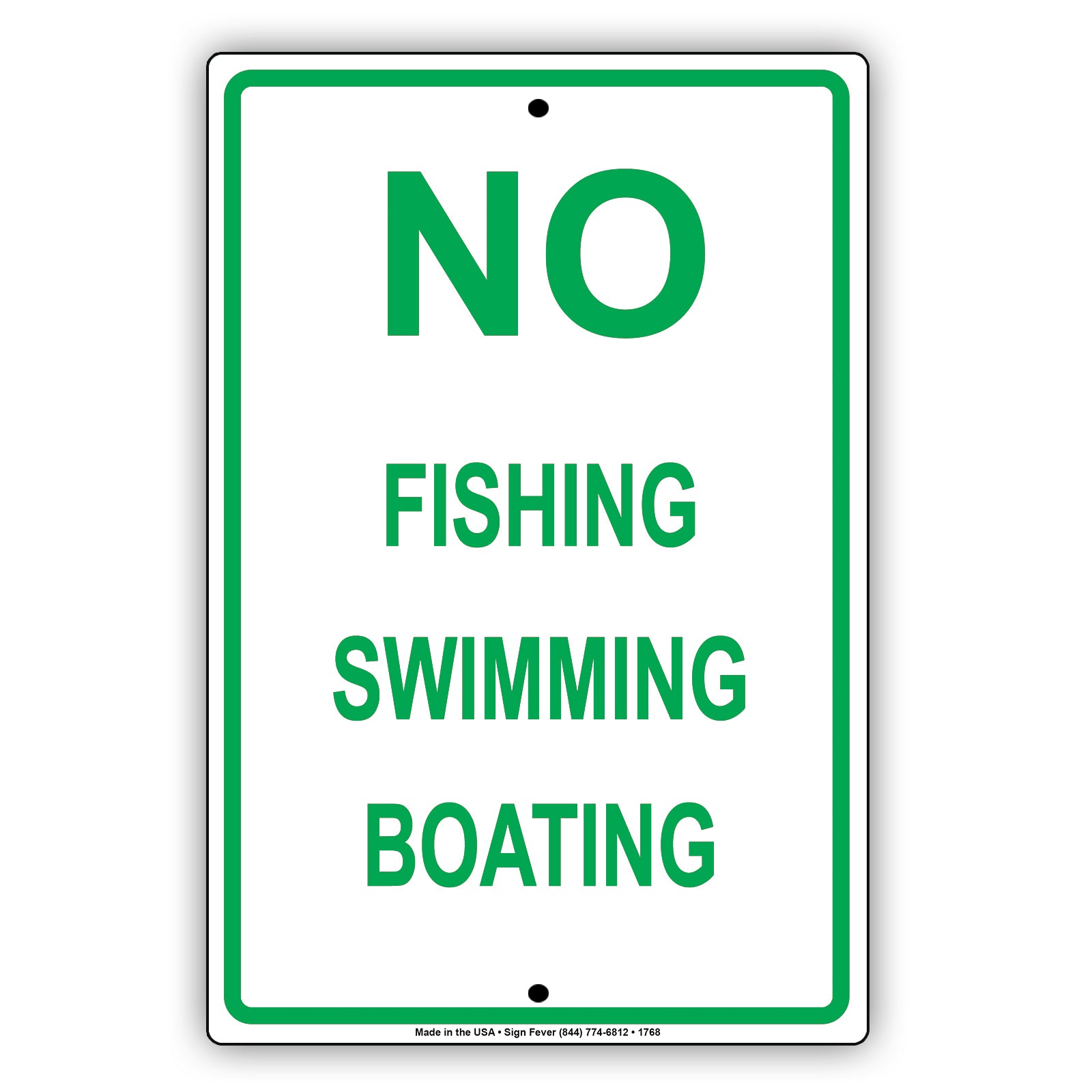 No Fishing Swimming Boating Outdoor Restriction Surveillance Private Property Notice Aluminum Metal Sign Plate