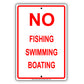 No Fishing Swimming Boating Outdoor Restriction Surveillance Private Property Notice Aluminum Metal Sign Plate