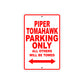 Piper Tomahawk Parking Only All Others Will Be Towed Sea Ocean Beach Luscombe Boat Aluminum Metal Sign Plate