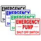 Emergency Pump Shut Off Switch Leak Property Safety Gas Notice Aluminum Metal Sign Plate