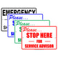 Please... Stop Here For Service Advisor Check Post Security Caution Retail Notice Aluminum Metal Sign plate